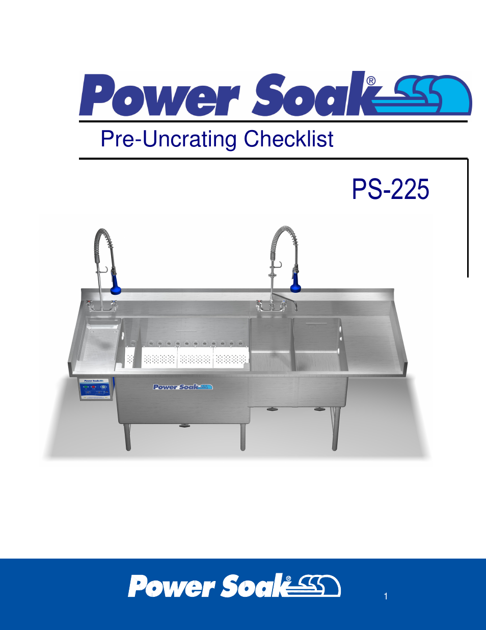 Ps-225, Pre-uncrating checklist | Power Soak 34453 INSTRUCTIONS INSTALLATION PS-225 User Manual | Page 5 / 28