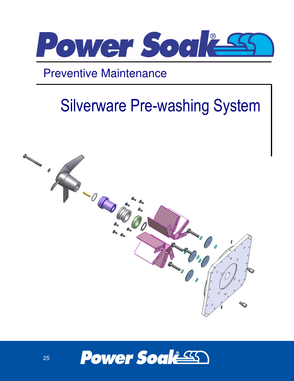 Silverware pre-washing system, Preventive maintenance | Power Soak 33638 SILVERWARE WASHER OWNER'S MANUAL User Manual | Page 25 / 32