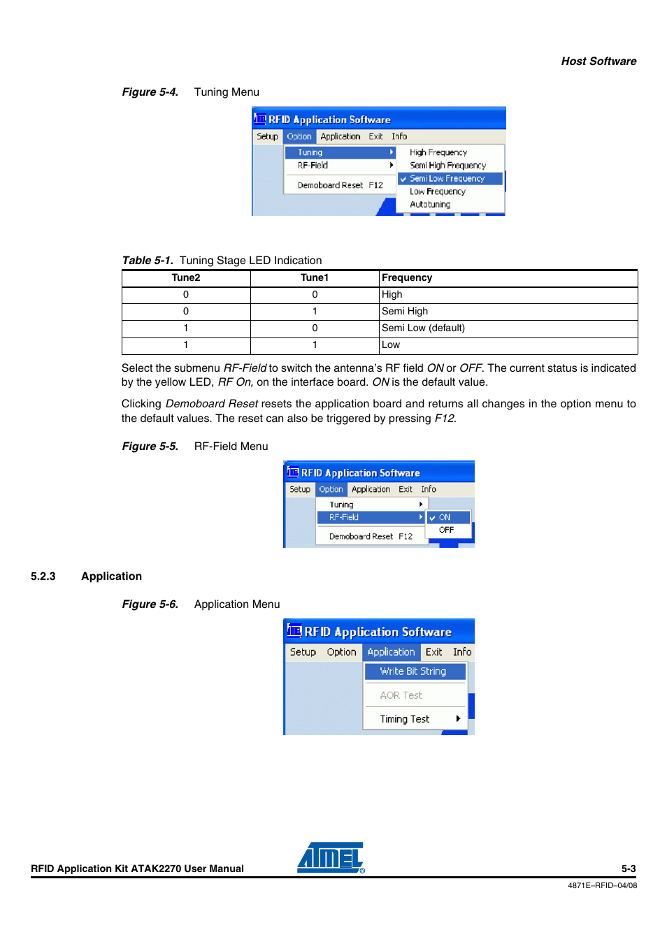 3 application, Application -3, Figure 5-4 | Table 5-1 | Atmel ATAK2270 User Manual | Page 16 / 39