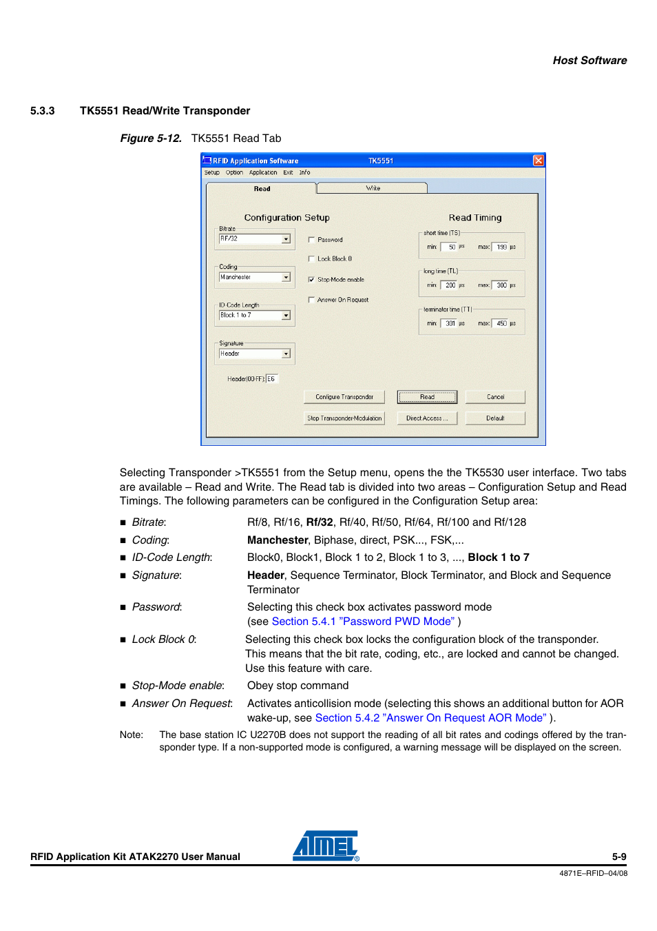 3 tk5551 read/write transponder, Tk5551 read/write transponder -9 | Atmel ATAK2270 User Manual | Page 22 / 39