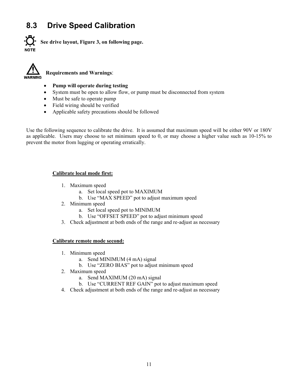 Drive speed calibration, 3 drive speed calibration | Pulsafeeder Pulsa Series Cruise Control User Manual | Page 15 / 24