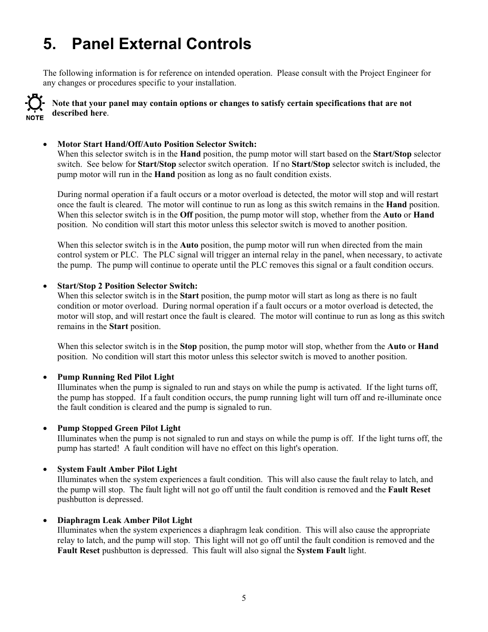 Panel external controls, Anel, Xternal | Ontrols | Pulsafeeder Pulsa Series Cruise Control User Manual | Page 9 / 24