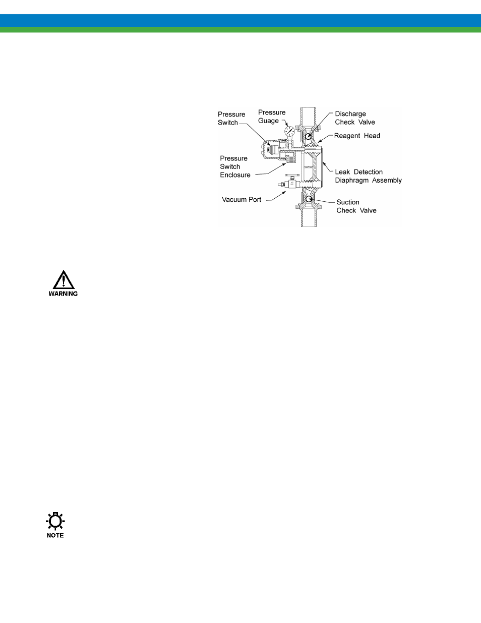 Appendix i pulsalarm leak detection system, Pulsalarm leak detection reagent head assembly, Pulsalarm leak detection diaphragm | 1 pulsalarm leak detection reagent head assembly, 2 pulsalarm leak detection diaphragm | Pulsafeeder Pulsar Shadow User Manual | Page 39 / 54