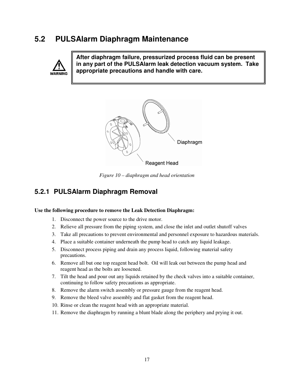 2 pulsalarm diaphragm maintenance | Pulsafeeder PULSAlarm User Manual | Page 17 / 24