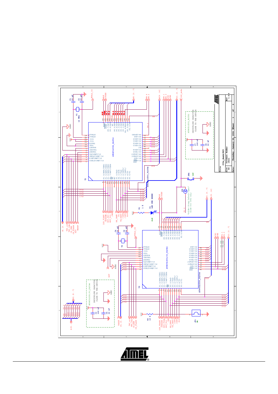 Appendix c: board schematics, Appendix c: board schematics -15 | Atmel AT89STK-06 User Manual | Page 16 / 22