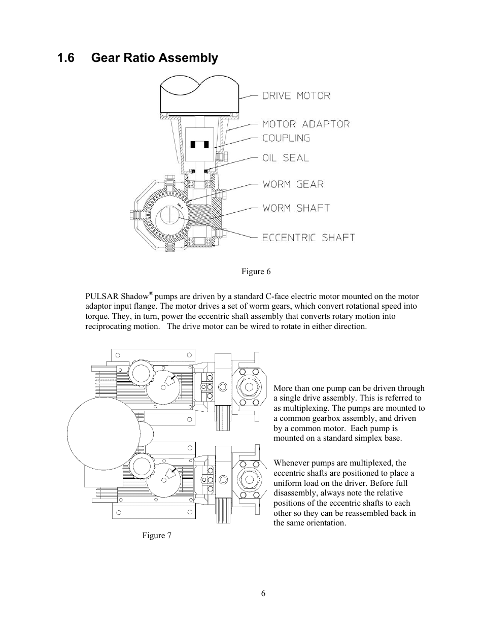 Gear ratio assembly, 6 gear ratio assembly | Pulsafeeder Pulsar Shadow User Manual | Page 12 / 48