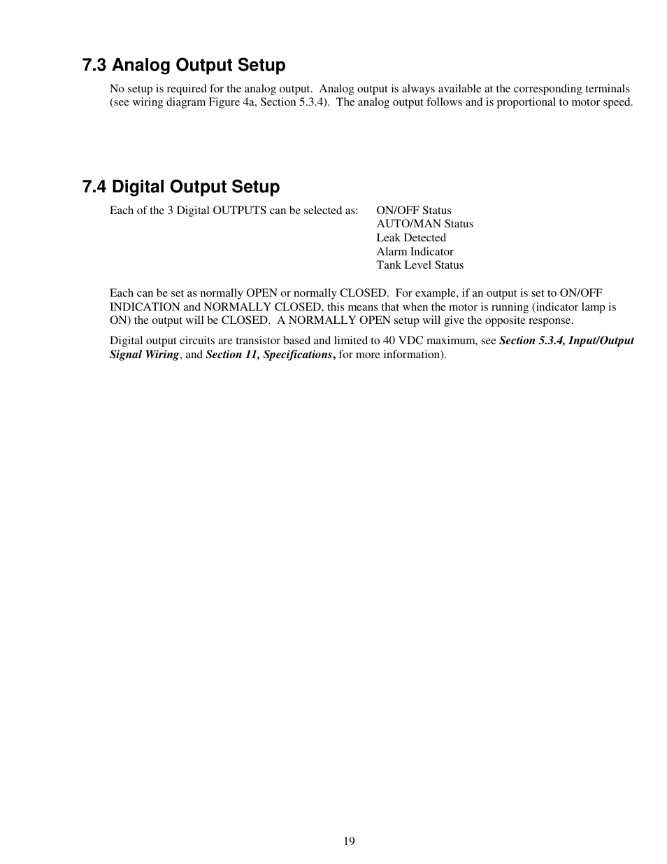 3 analog output setup, 4 digital output setup | Pulsafeeder MPC Vector User Manual | Page 25 / 70