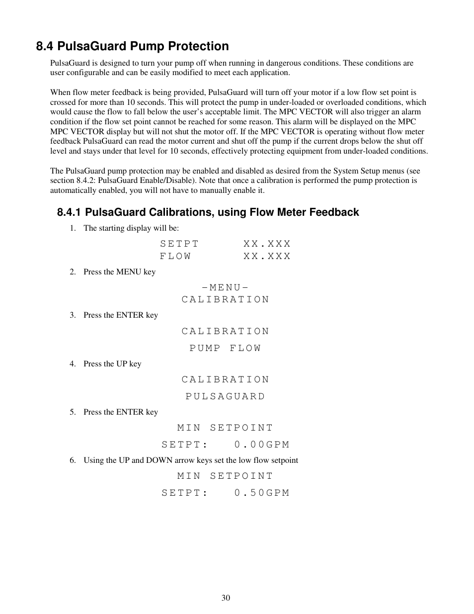 4 pulsaguard pump protection | Pulsafeeder MPC Vector User Manual | Page 36 / 70