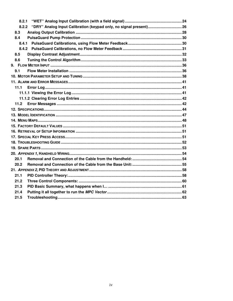 Pulsafeeder MPC Vector User Manual | Page 4 / 70