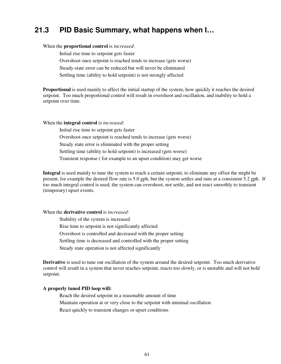 3 pid basic summary, what happens when i | Pulsafeeder MPC Vector User Manual | Page 67 / 70