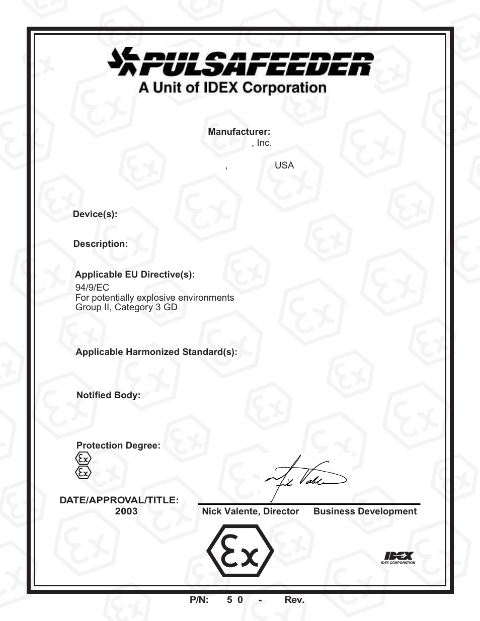 Ec declaration of conformity | Pulsafeeder Pulsar DLC User Manual | Page 119 / 120