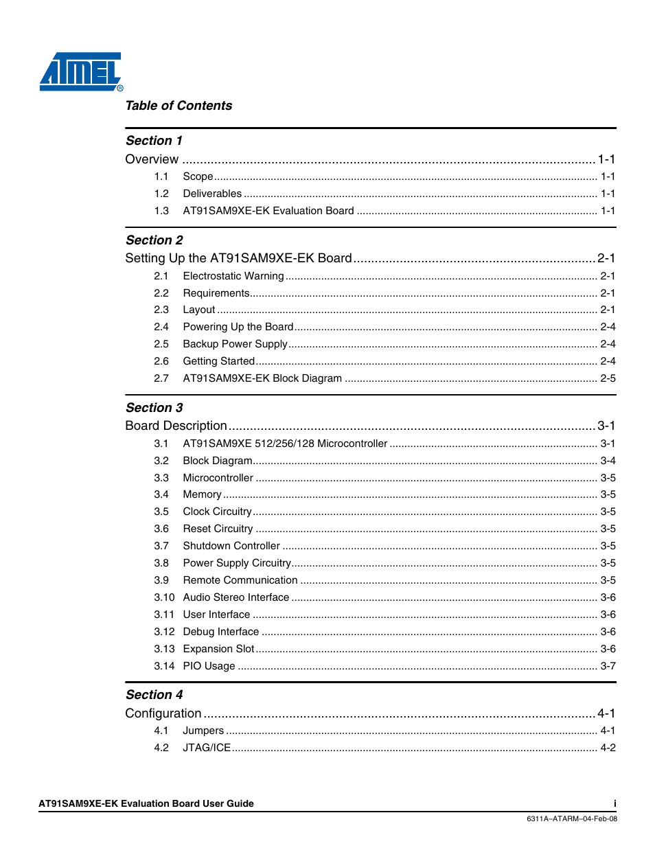 Atmel Evaluation Board AT91SAM9XE-EK User Manual | Page 2 / 34