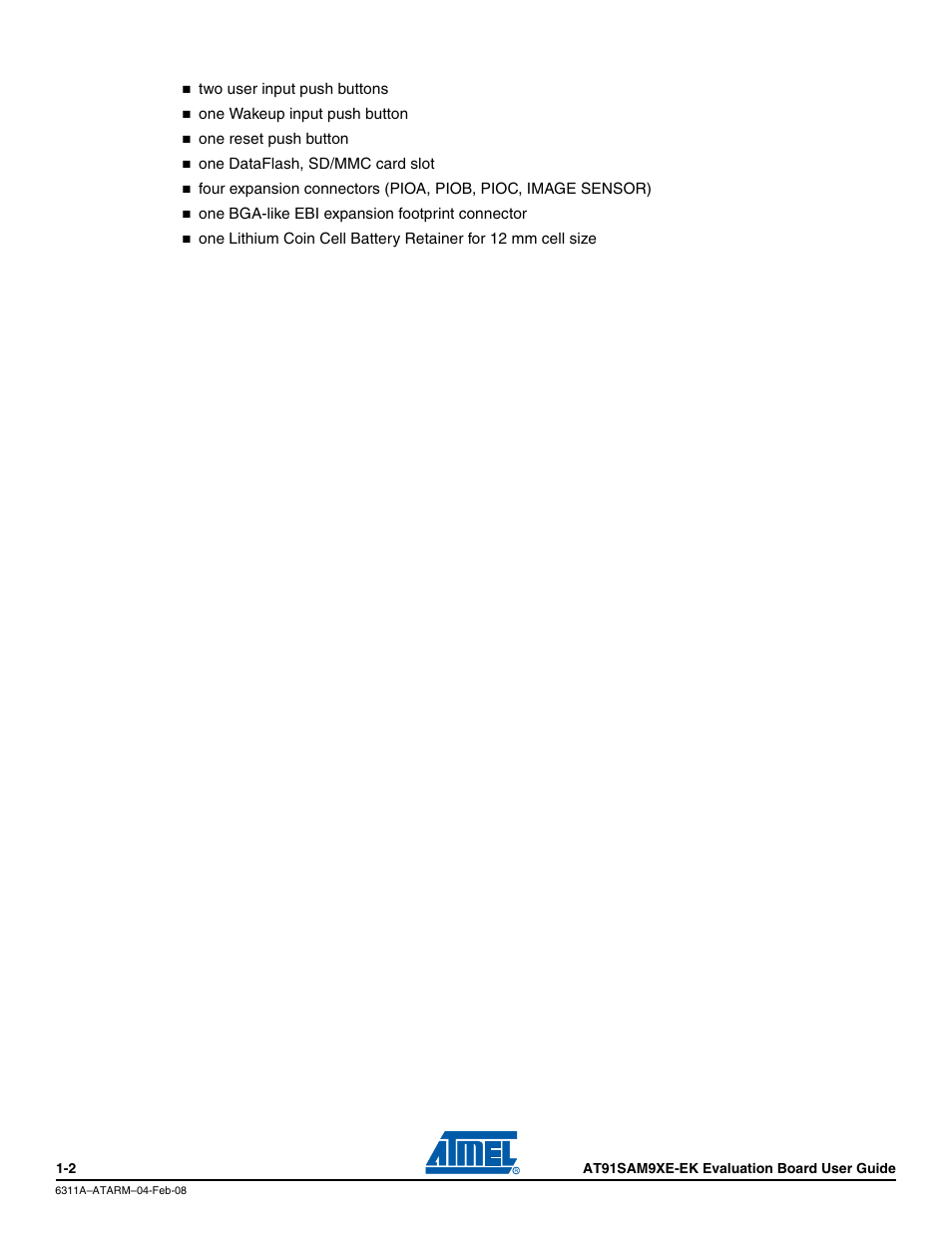 Atmel Evaluation Board AT91SAM9XE-EK User Manual | Page 5 / 34