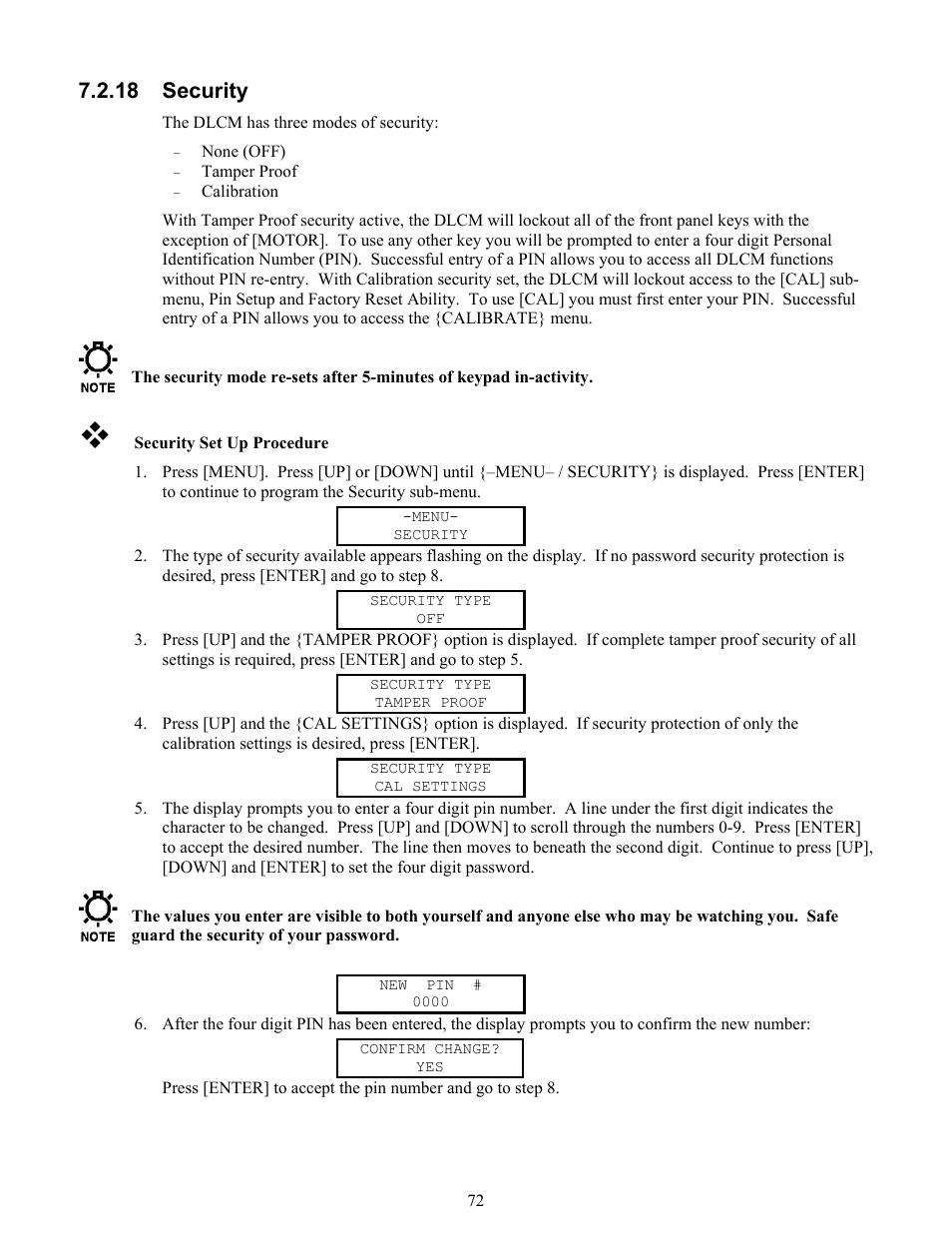 Number format, 18 security | Pulsafeeder Pulsar DLCM User Manual | Page 78 / 135