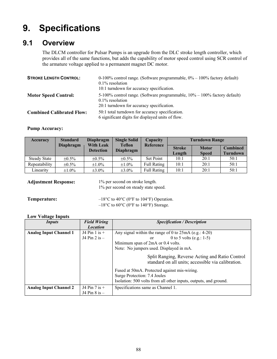 Specifications, 1 overview | Pulsafeeder Pulsar DLCM User Manual | Page 94 / 135