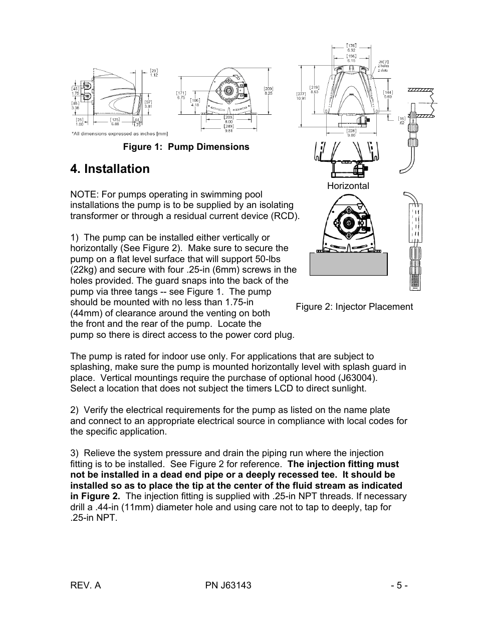 Installation | Pulsafeeder Chem-Tech Series XP TIMER EN User Manual | Page 5 / 20