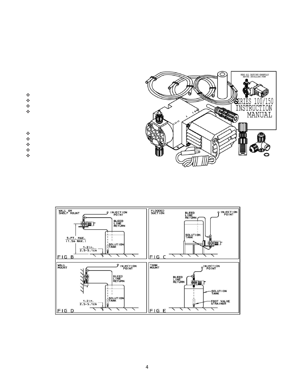 Installation, piping and wiring | Pulsafeeder Chem-Tech Series 100-150 User Manual | Page 4 / 12