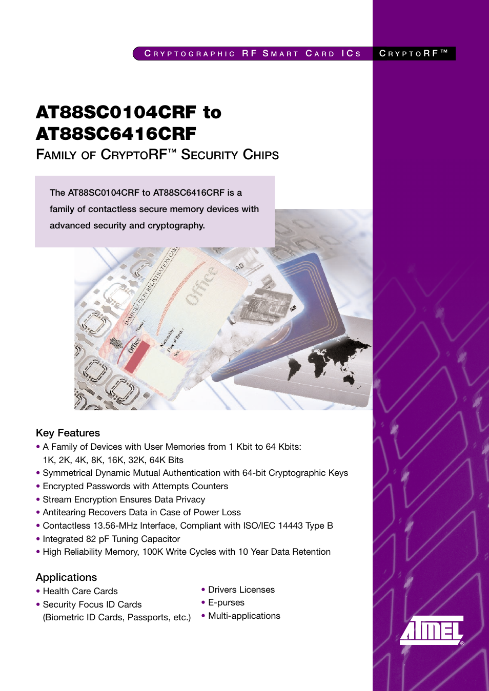 Atmel AT88SC6416CRF User Manual | 2 pages