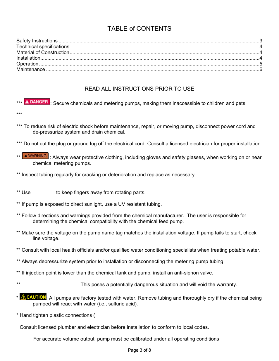 Vsp series | Pulsafeeder MEC-O-MATIC VSP Series User Manual | Page 3 / 8