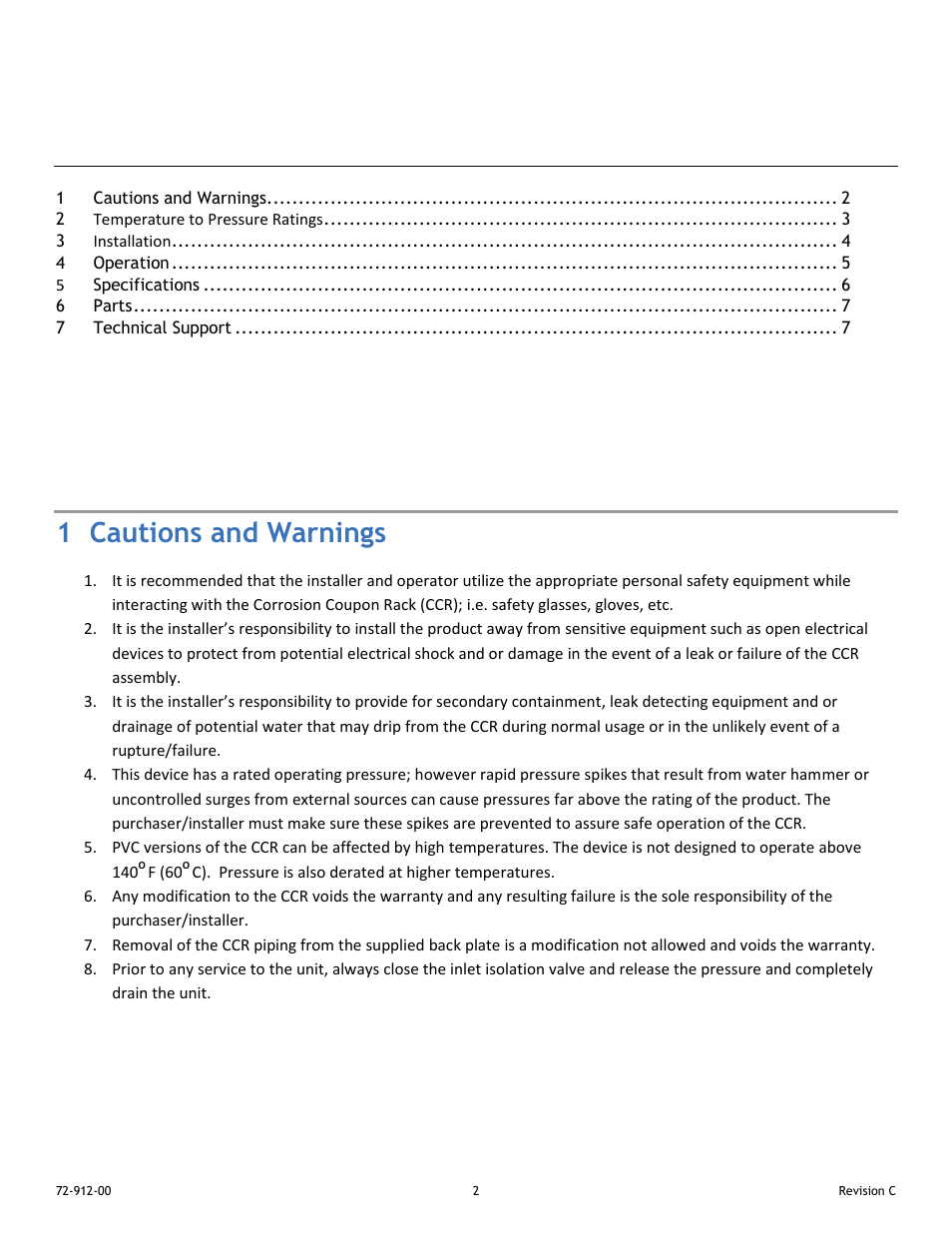 Pulsafeeder Corrosion Coupon Rack User Manual | Page 2 / 7