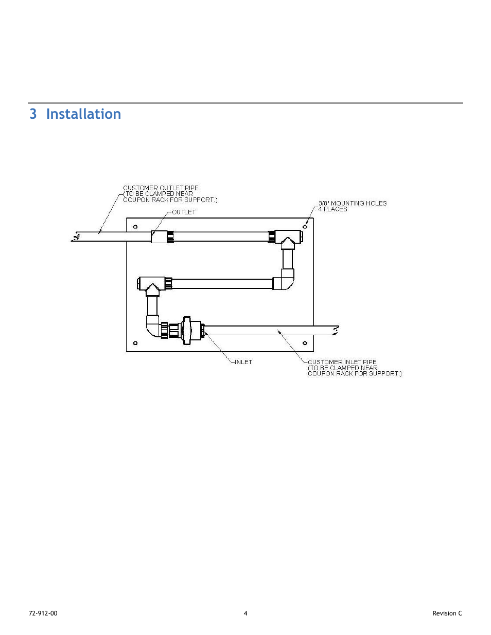 Corrosion coupon rack 3 installation | Pulsafeeder Corrosion Coupon Rack User Manual | Page 4 / 7