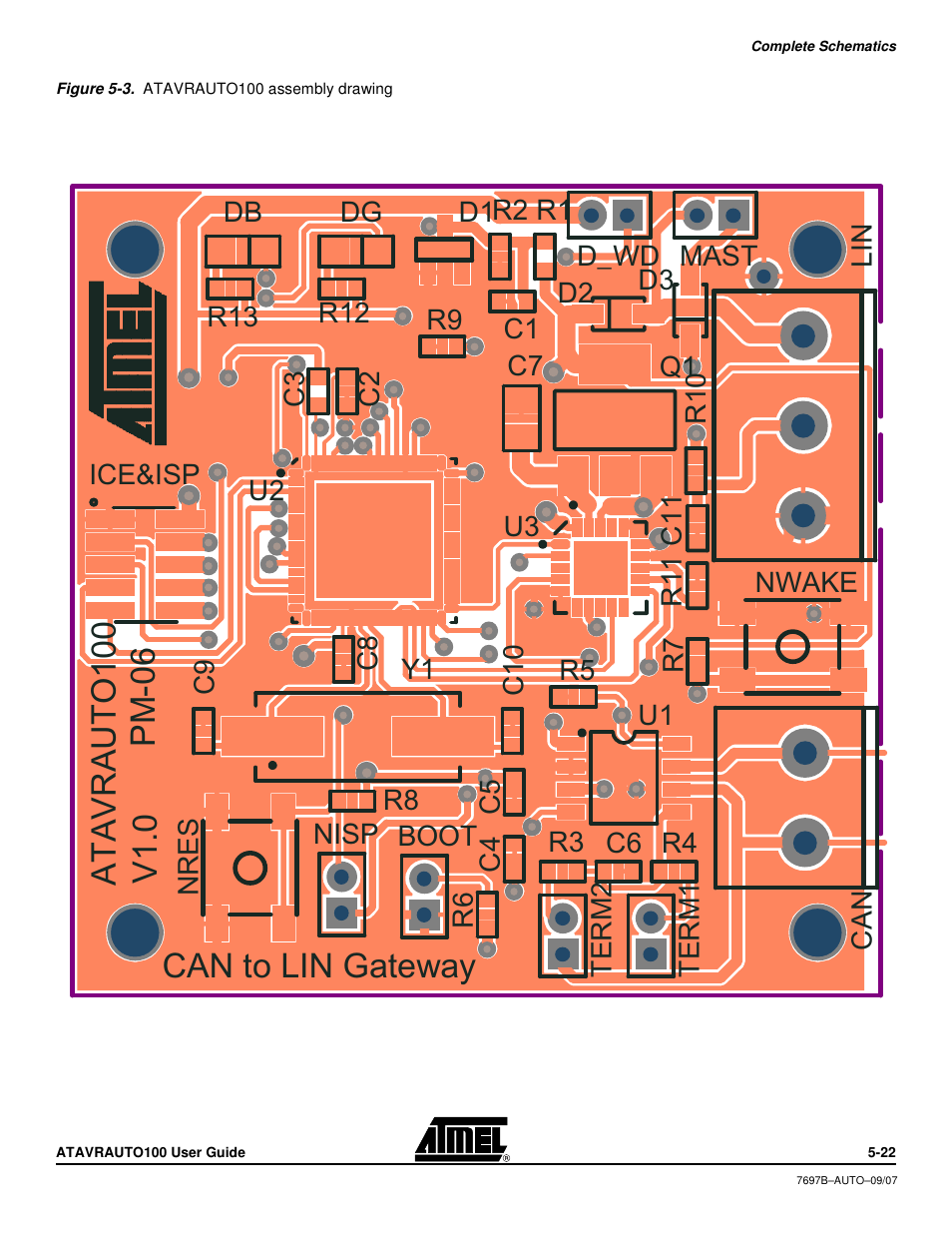 Can to lin gateway, Pm -0 6 v 1 .0 | Atmel ATAVRAUTO100 User Manual | Page 18 / 19