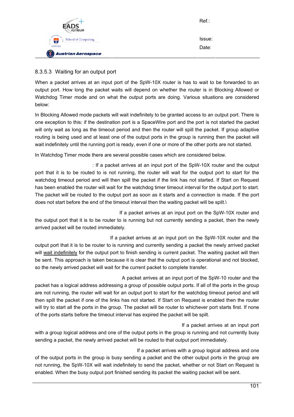 Spw-10x spacewire router | Atmel SpaceWire Router SpW-10X User Manual | Page 101 / 155