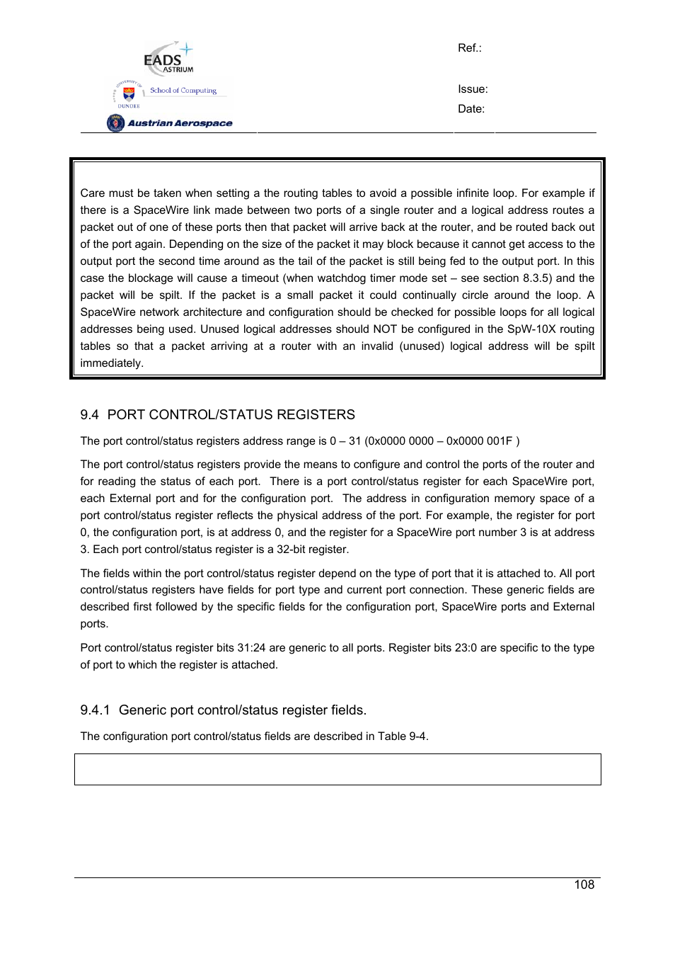 Spw-10x spacewire router | Atmel SpaceWire Router SpW-10X User Manual | Page 108 / 155