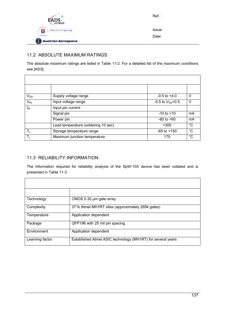 Spw-10x spacewire router | Atmel SpaceWire Router SpW-10X User Manual | Page 137 / 155