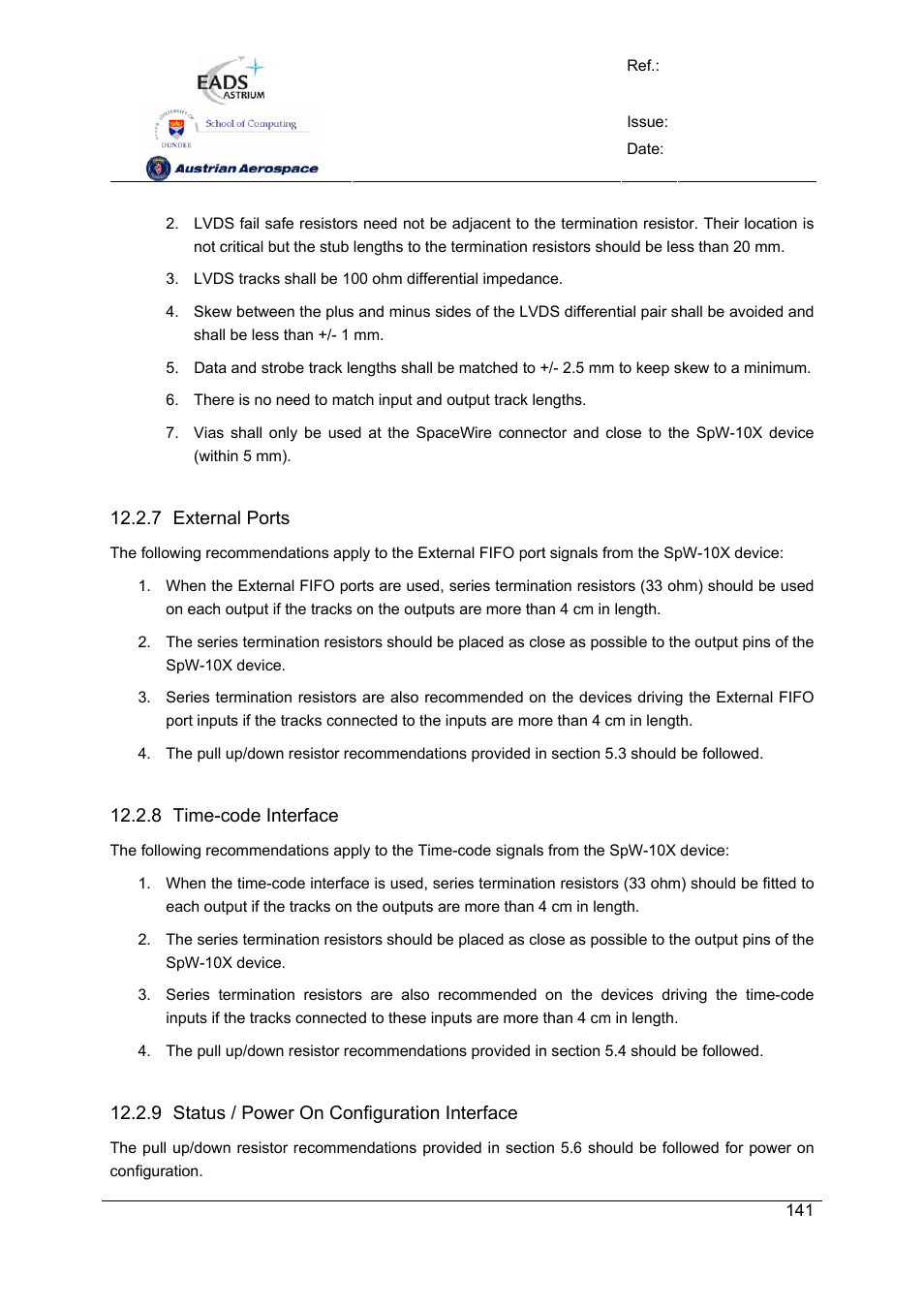 Spw-10x spacewire router | Atmel SpaceWire Router SpW-10X User Manual | Page 141 / 155