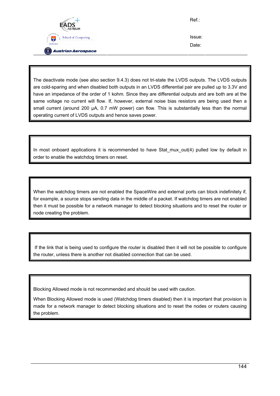 Spw-10x spacewire router | Atmel SpaceWire Router SpW-10X User Manual | Page 144 / 155