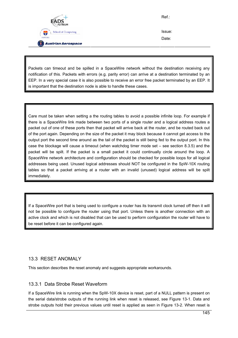 Spw-10x spacewire router | Atmel SpaceWire Router SpW-10X User Manual | Page 145 / 155