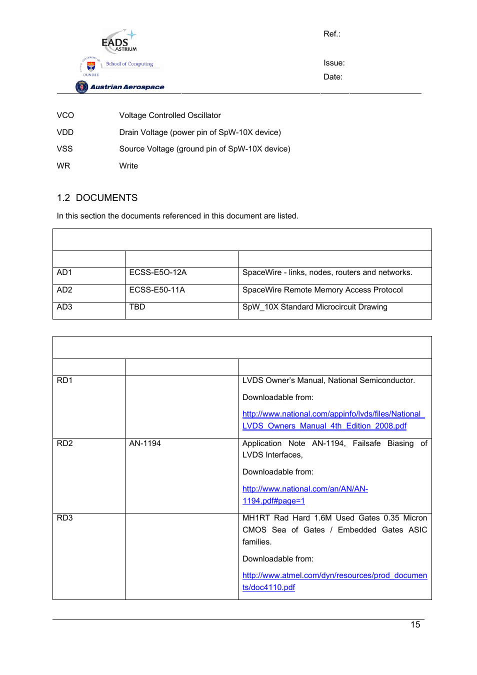 Spw-10x spacewire router | Atmel SpaceWire Router SpW-10X User Manual | Page 15 / 155