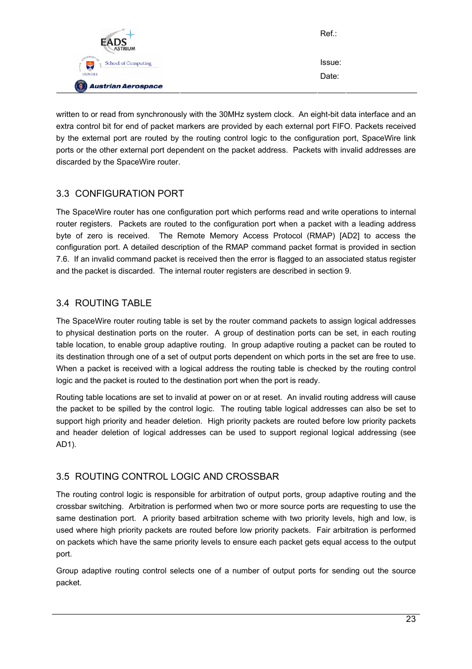 Spw-10x spacewire router | Atmel SpaceWire Router SpW-10X User Manual | Page 23 / 155