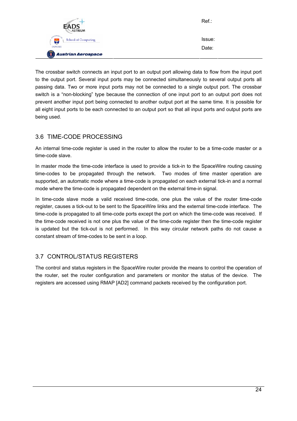 Spw-10x spacewire router | Atmel SpaceWire Router SpW-10X User Manual | Page 24 / 155