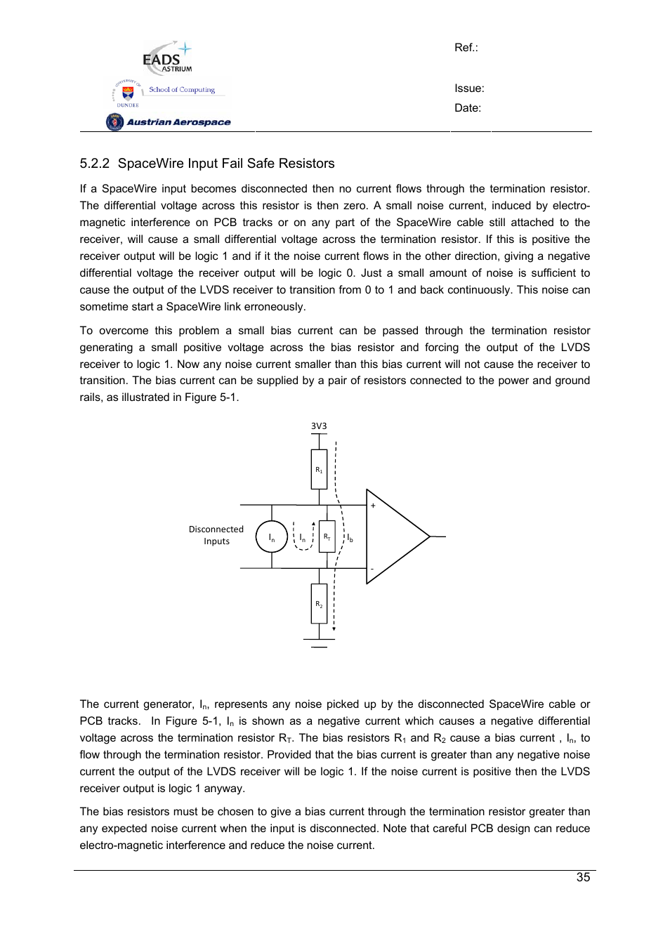 Spw-10x spacewire router, User manual, Preliminary | 2 spacewire input fail safe resistors | Atmel SpaceWire Router SpW-10X User Manual | Page 35 / 155