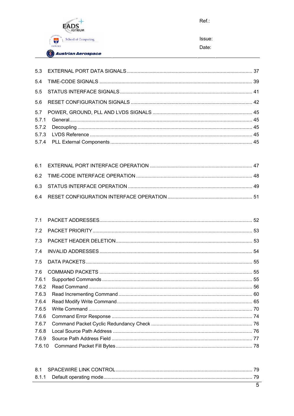 Spw-10x spacewire router | Atmel SpaceWire Router SpW-10X User Manual | Page 5 / 155