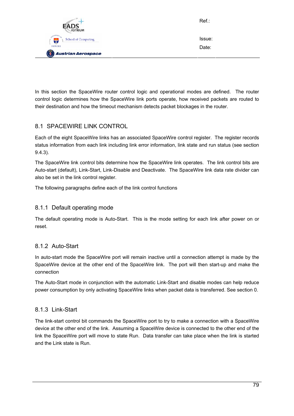 Spw-10x spacewire router | Atmel SpaceWire Router SpW-10X User Manual | Page 79 / 155