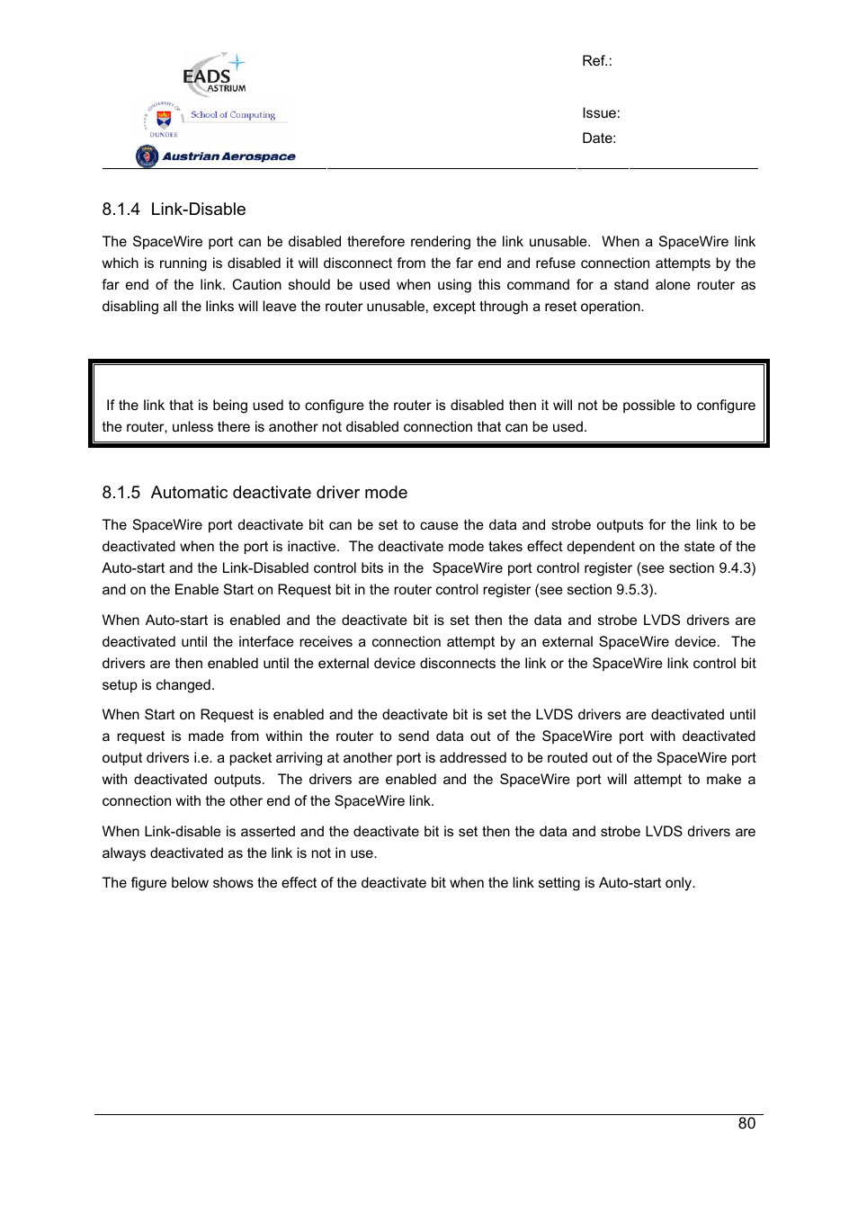 Spw-10x spacewire router | Atmel SpaceWire Router SpW-10X User Manual | Page 80 / 155