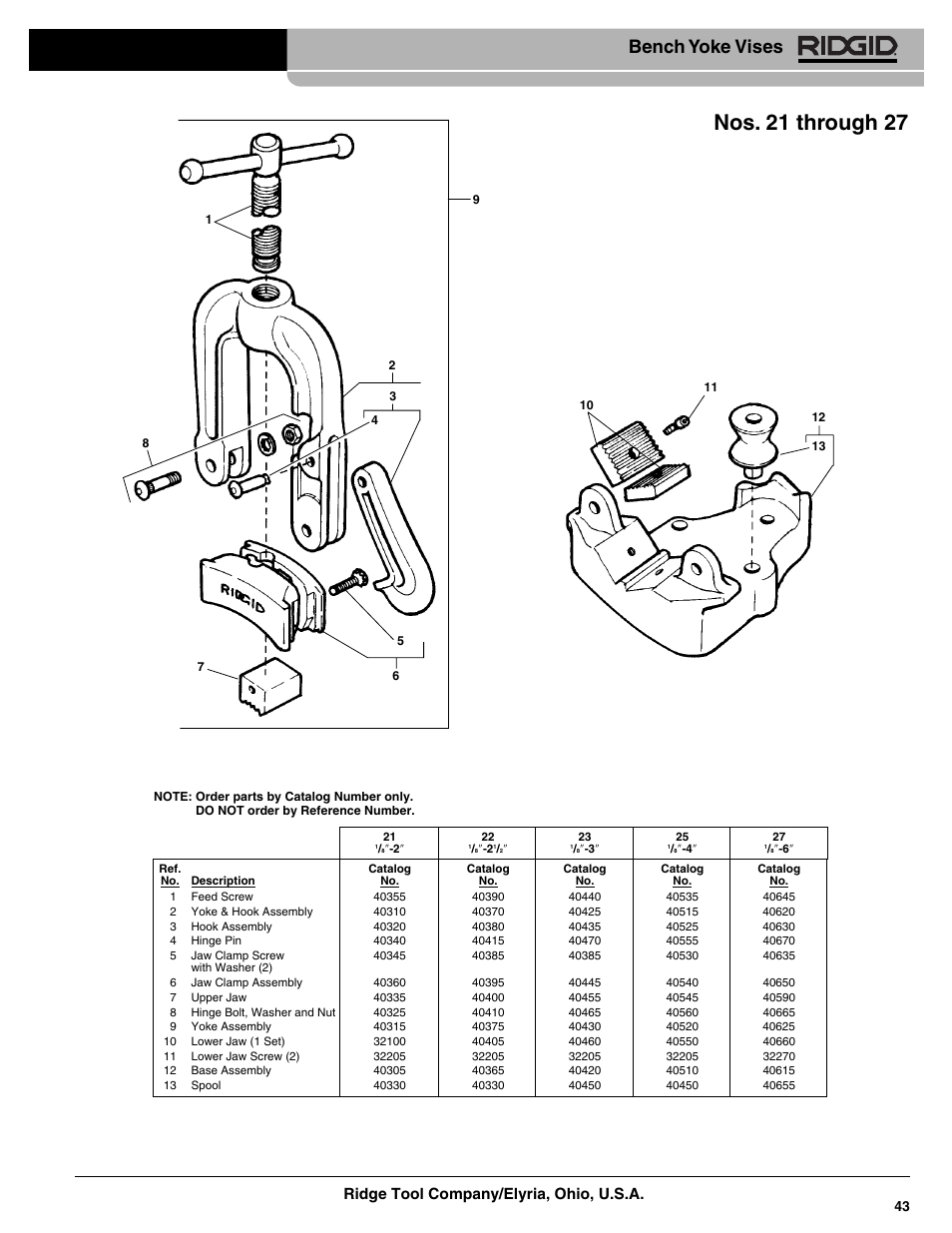 RIDGID Bench Yoke Vices User Manual | 1 page