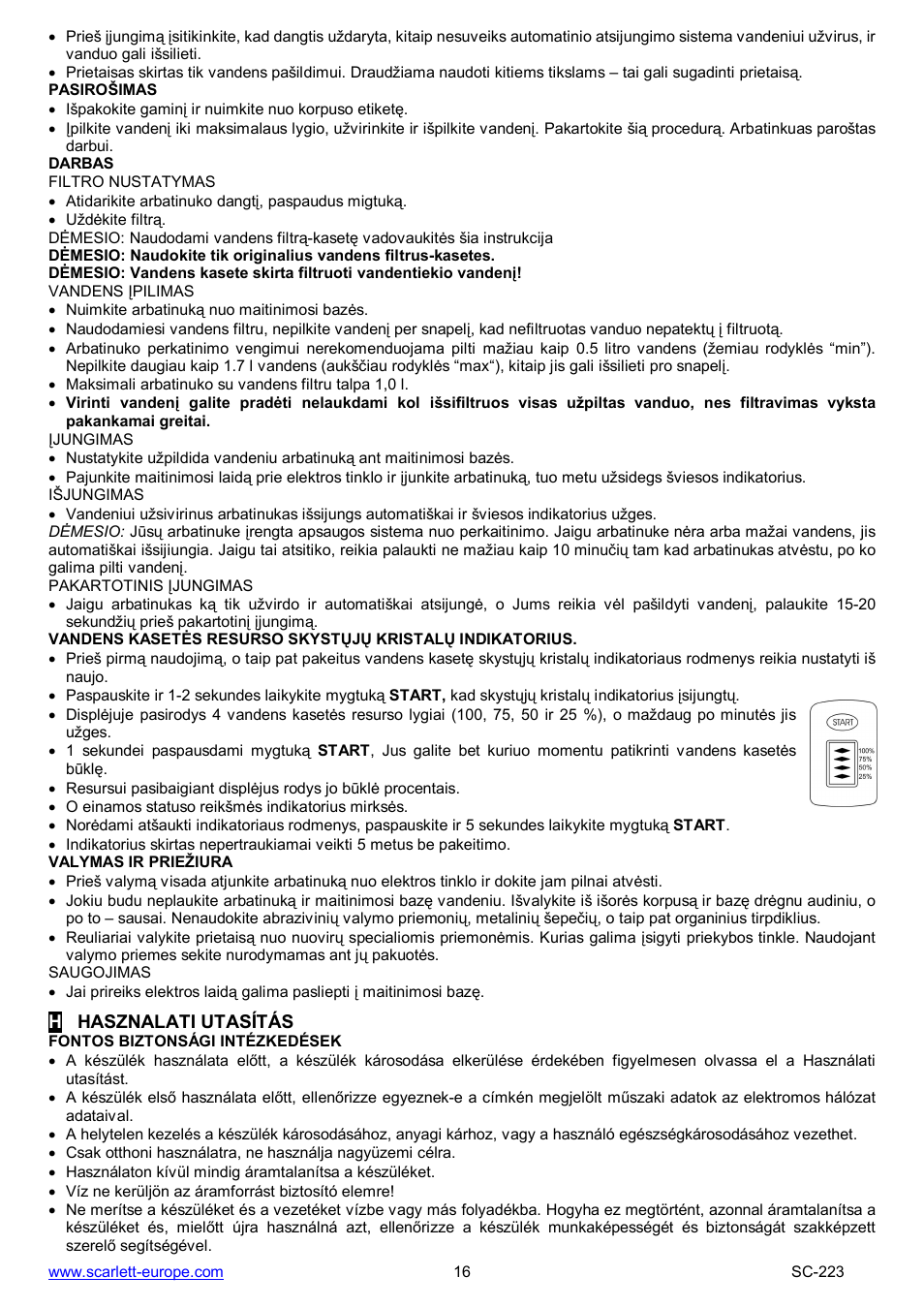 Scarlett SC-223 User Manual | Page 16 / 21