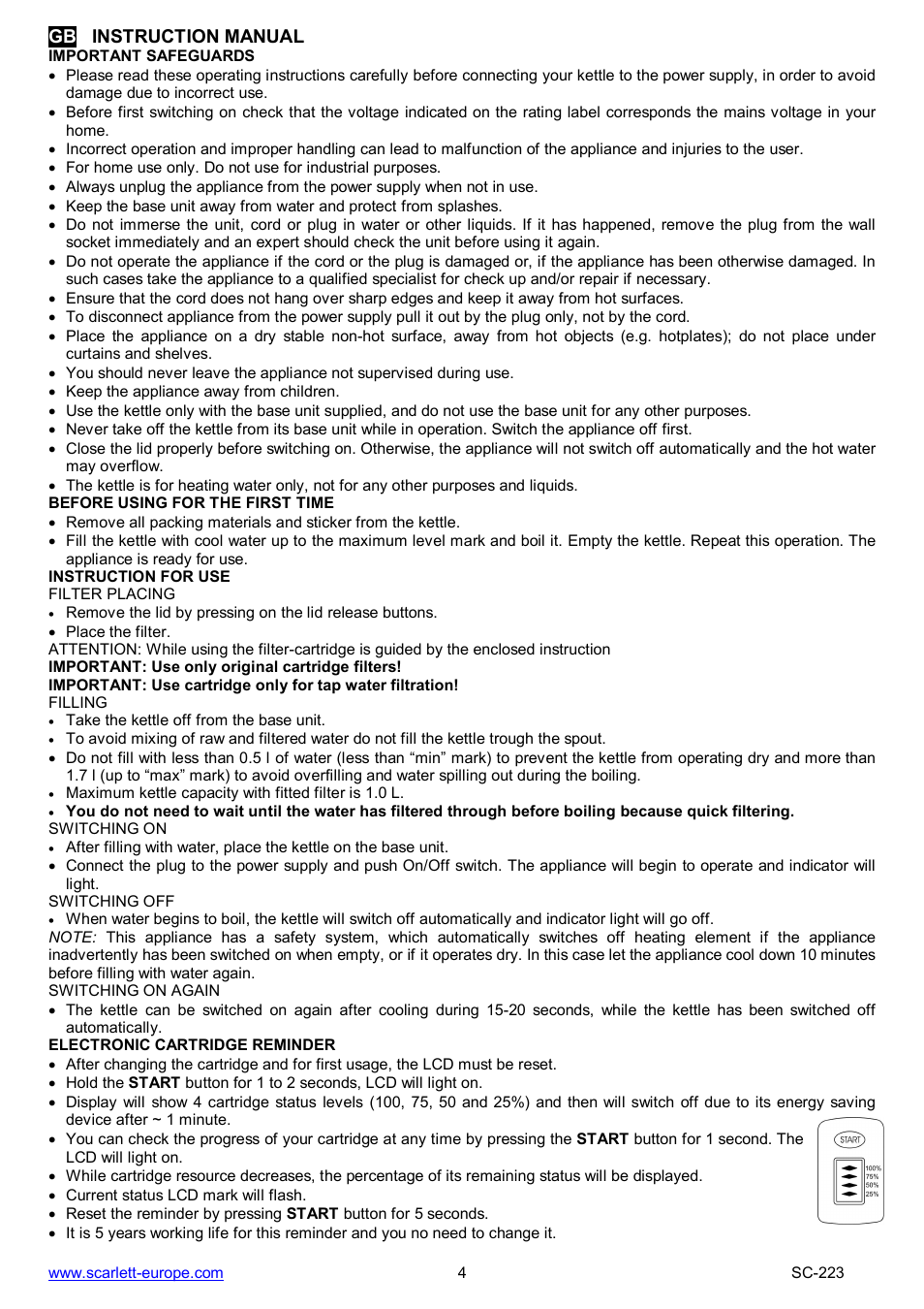 Scarlett SC-223 User Manual | Page 4 / 21