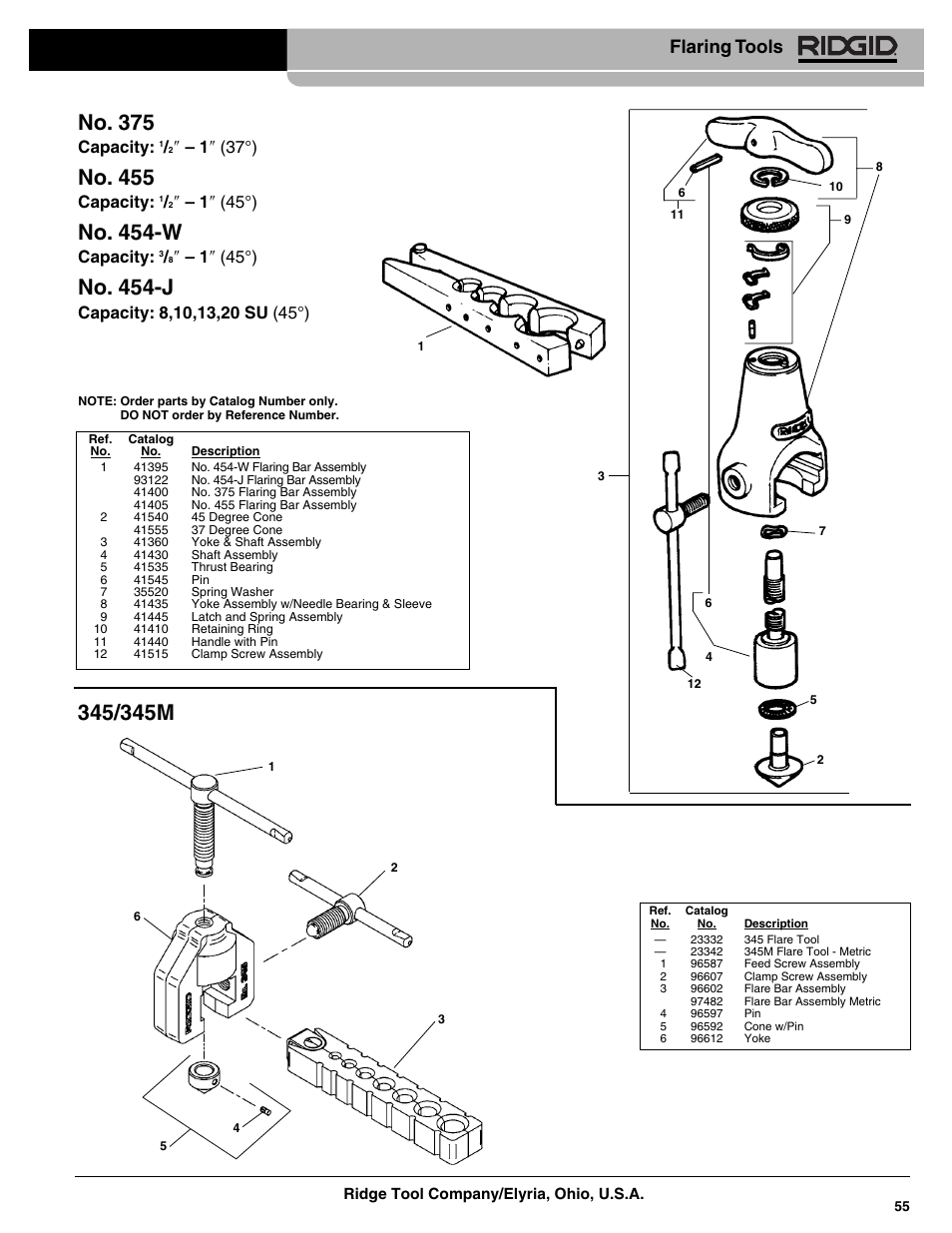 RIDGID 458R Ratchet Flaring Tool Metric User Manual | 3 pages