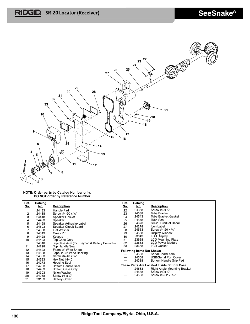 RIDGID SeekTech SR-20 Locator User Manual | 3 pages