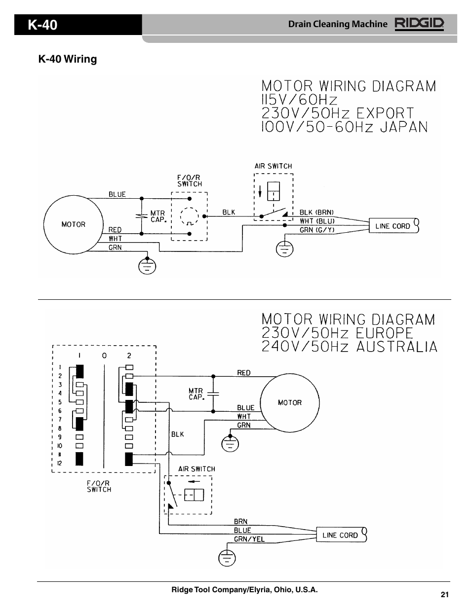 K-40 | RIDGID RK-40 AF Drum Machine User Manual | Page 8 / 8