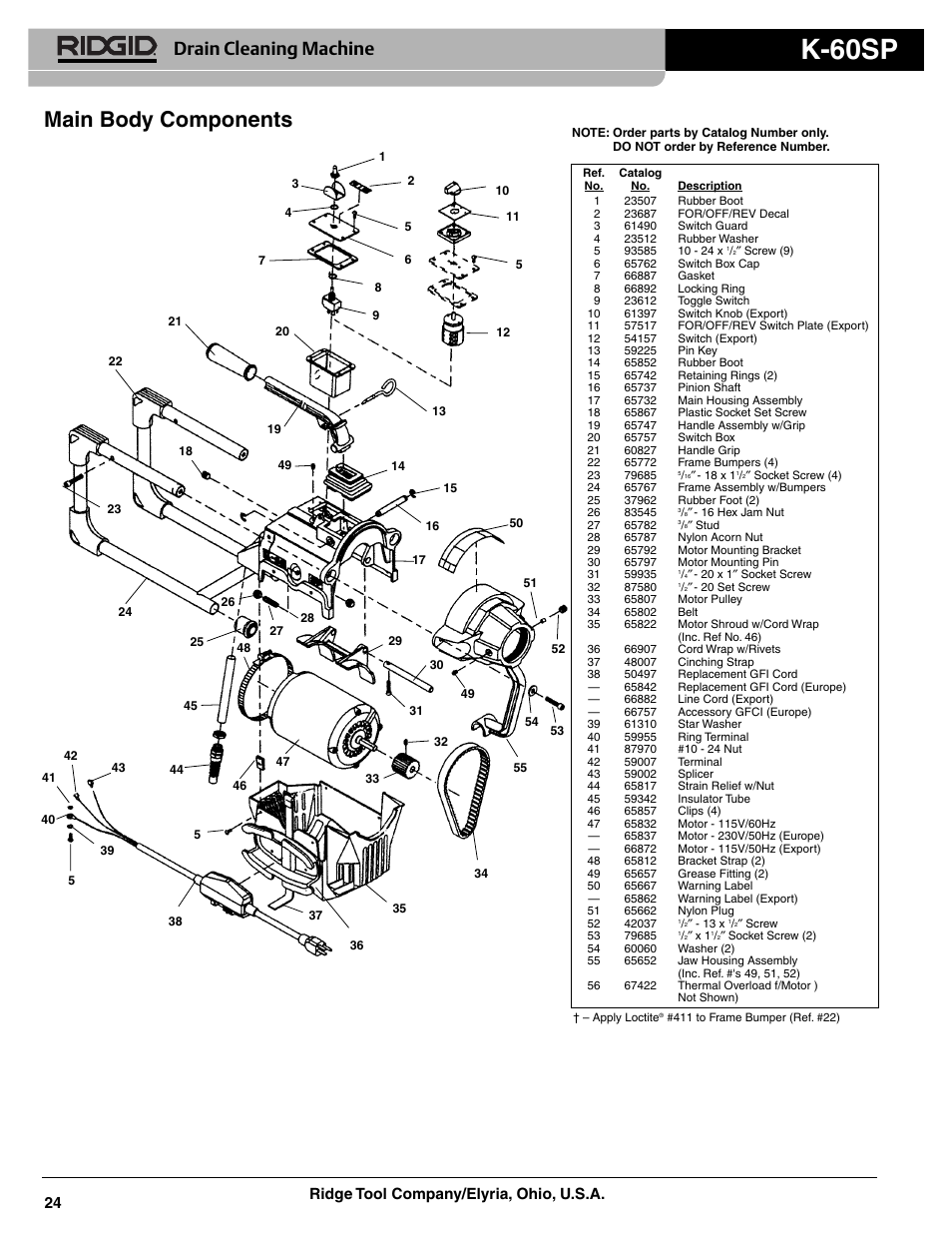 RIDGID K-60 Sectional Cable Machine User Manual | 2 pages