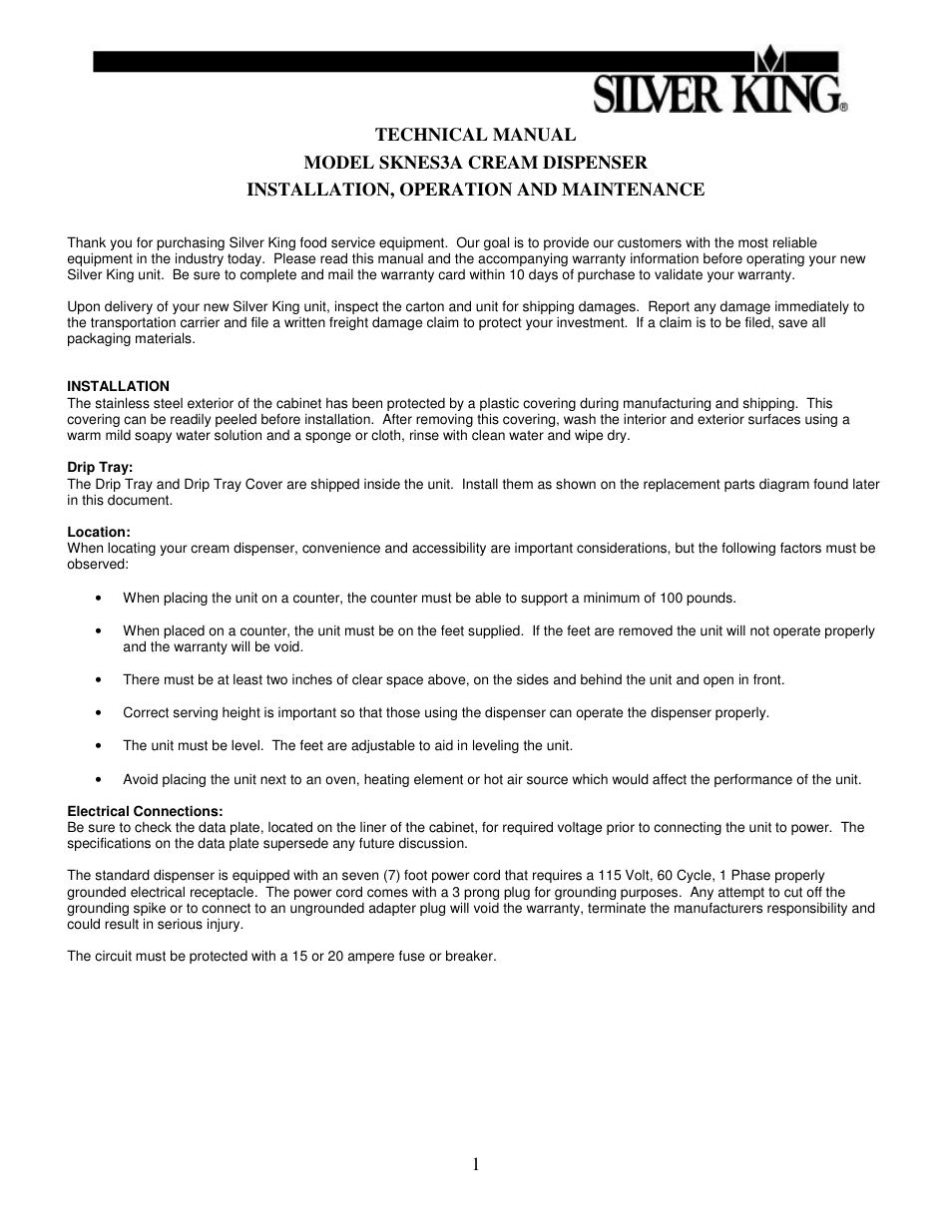 Silver King SKNES3A User Manual | Page 2 / 7