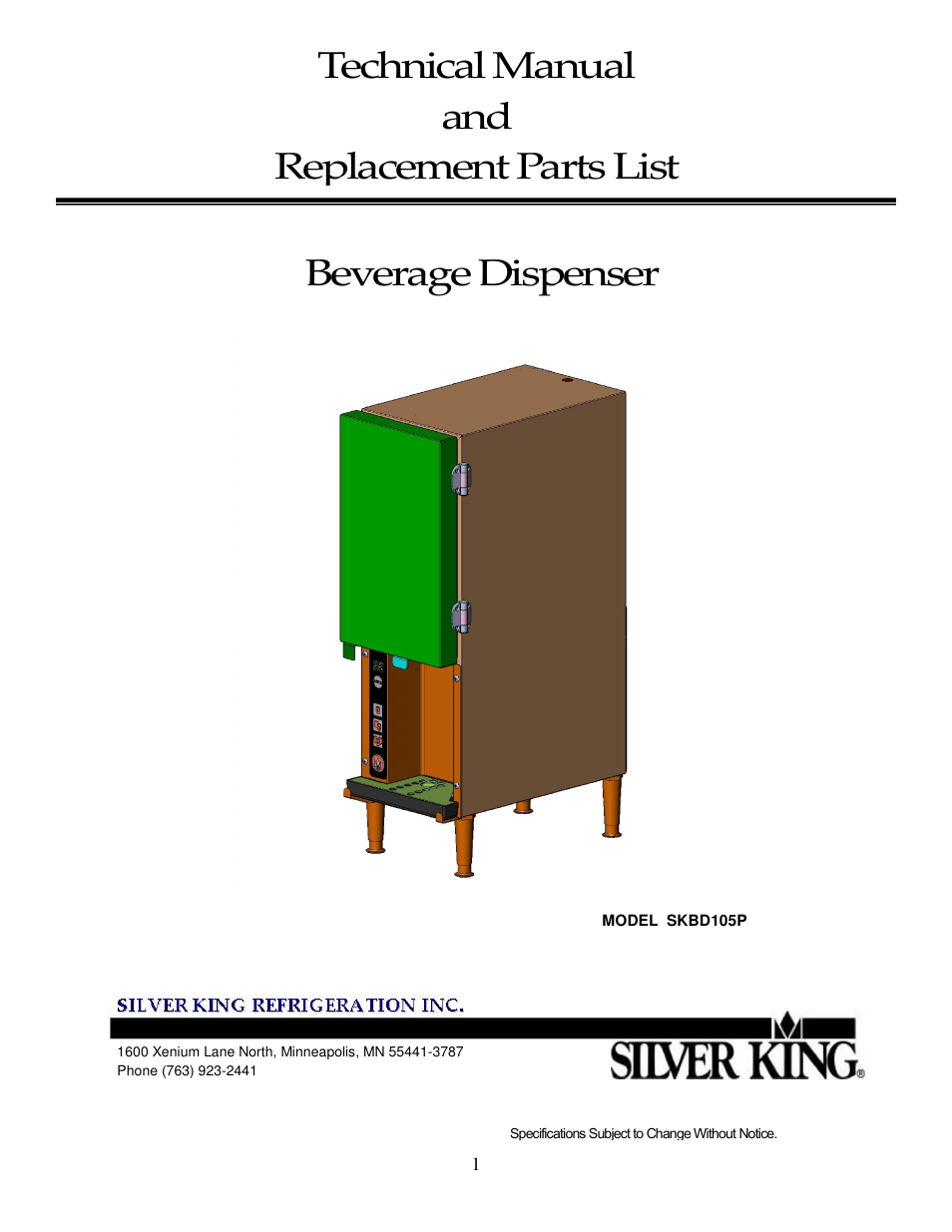 Silver King SKBD105P User Manual | 10 pages