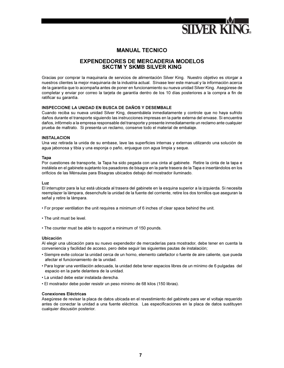Silver King SKMB User Manual | Page 8 / 12