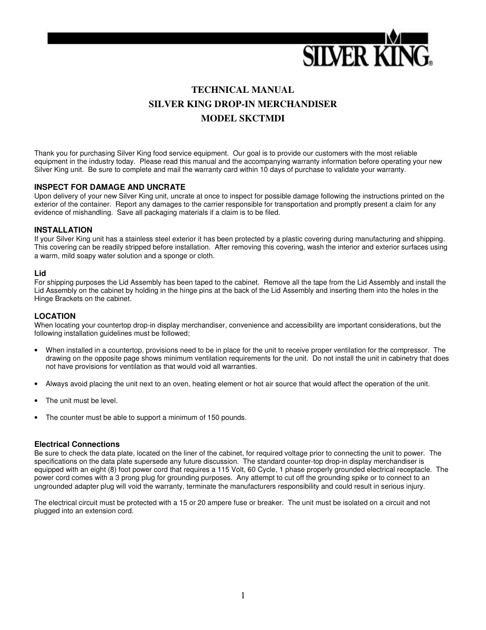 Silver King SKCTMDI User Manual | Page 2 / 12